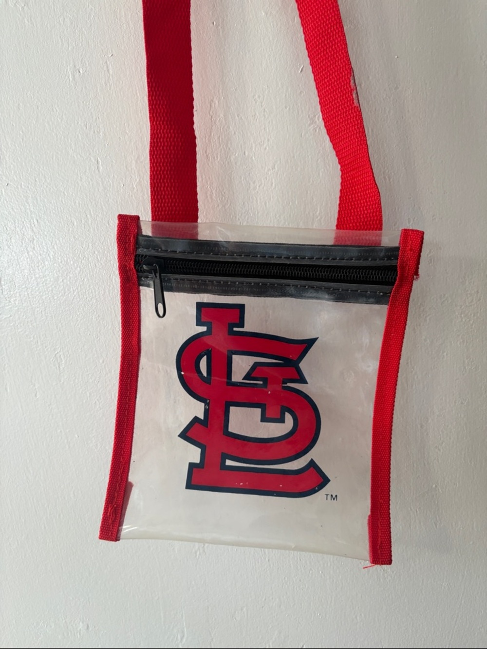 St. Louis Cardinals Clear Crossbody Pouch with Red Trim
